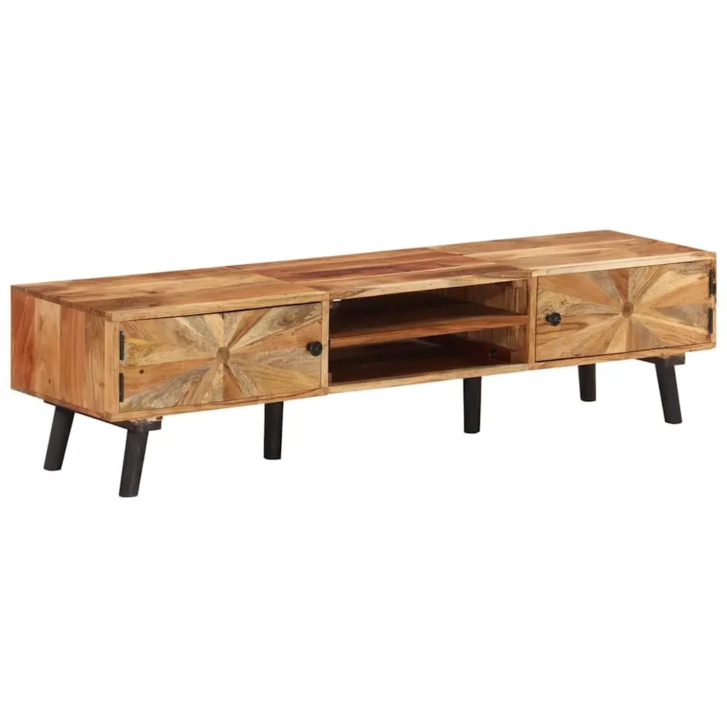 TV Cabinet 145x35x35 cm Solid Wood Acacia Brown Storage Furniture Living Room