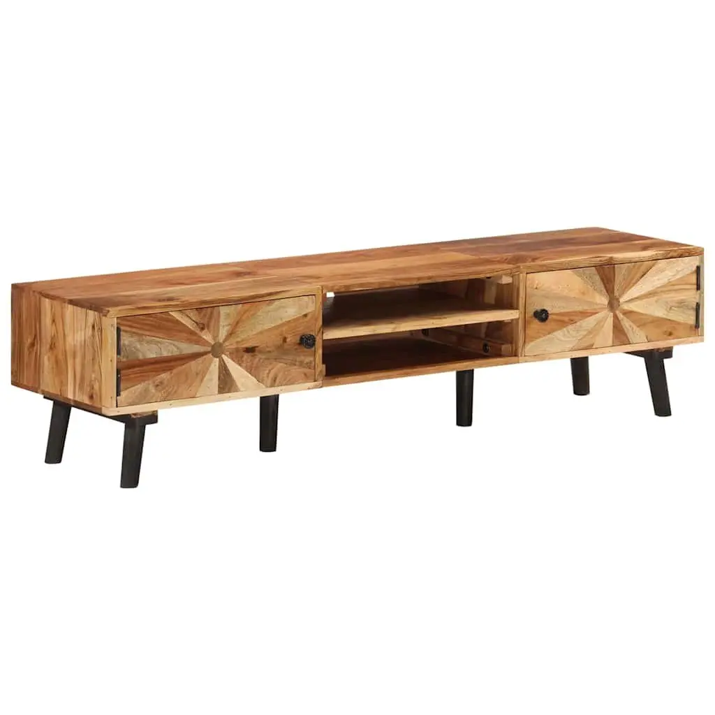 TV Cabinet 145x35x35 cm Solid Wood Acacia Brown Storage Furniture Living Room