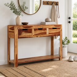 Solid Acacia Wood Console Table 110x35x75 cm