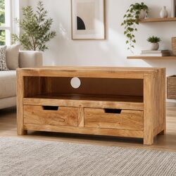 Solid Acacia Wood TV Cabinet for Living Room 88x35x40 cm