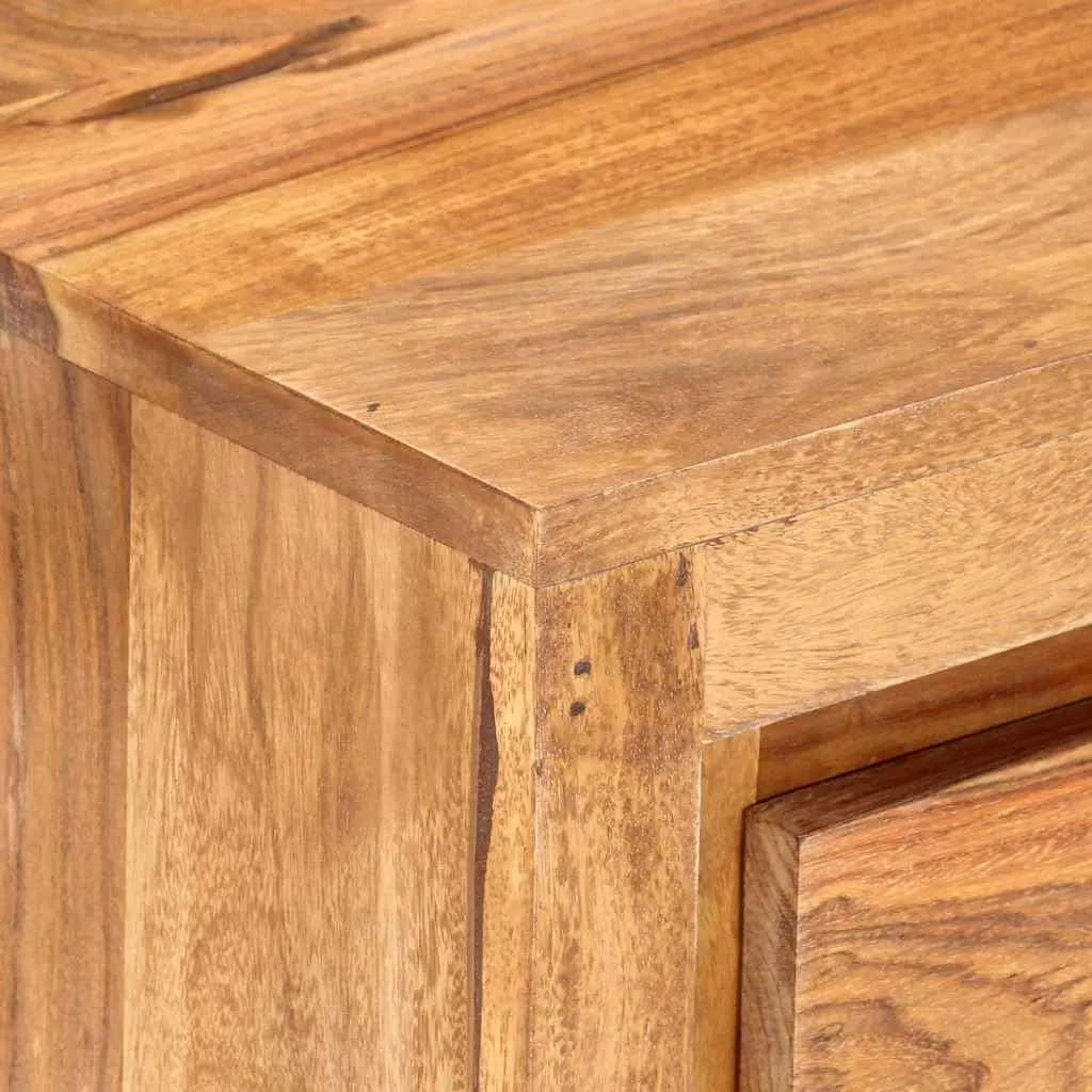 Solid Wood Acacia Drawer Cabinet 3 Drawers Brown 60x33x75cm Storage Chest