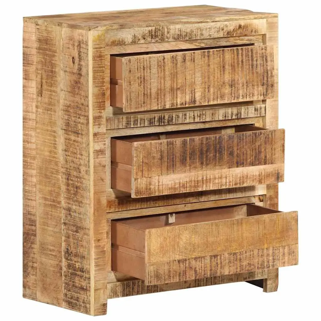 Solid Mango Wood Drawer Cabinet with 3 Drawers