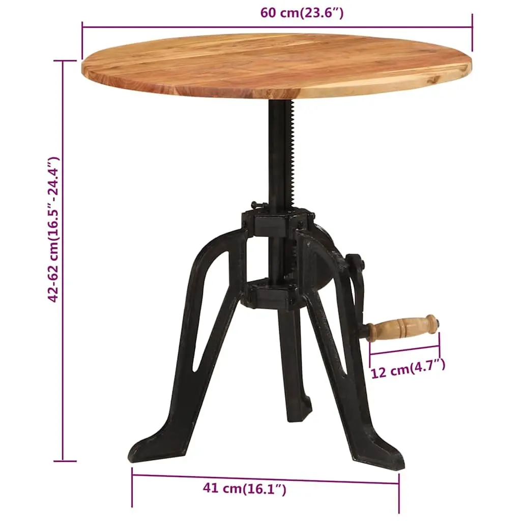 Adjustable Side End Table with Solid Wood