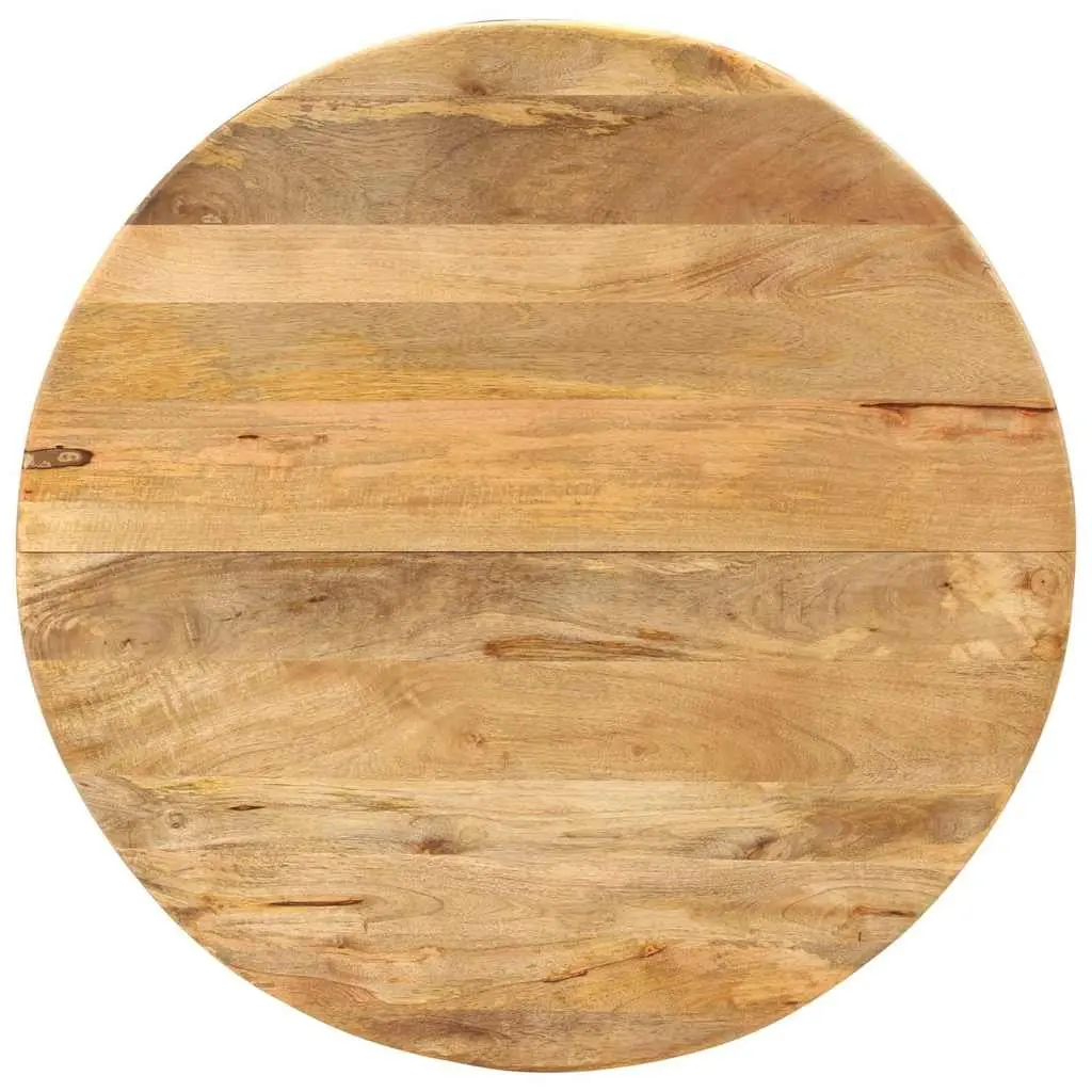 Dining Table Round 110cm Solid Mango Wood Steel Frame