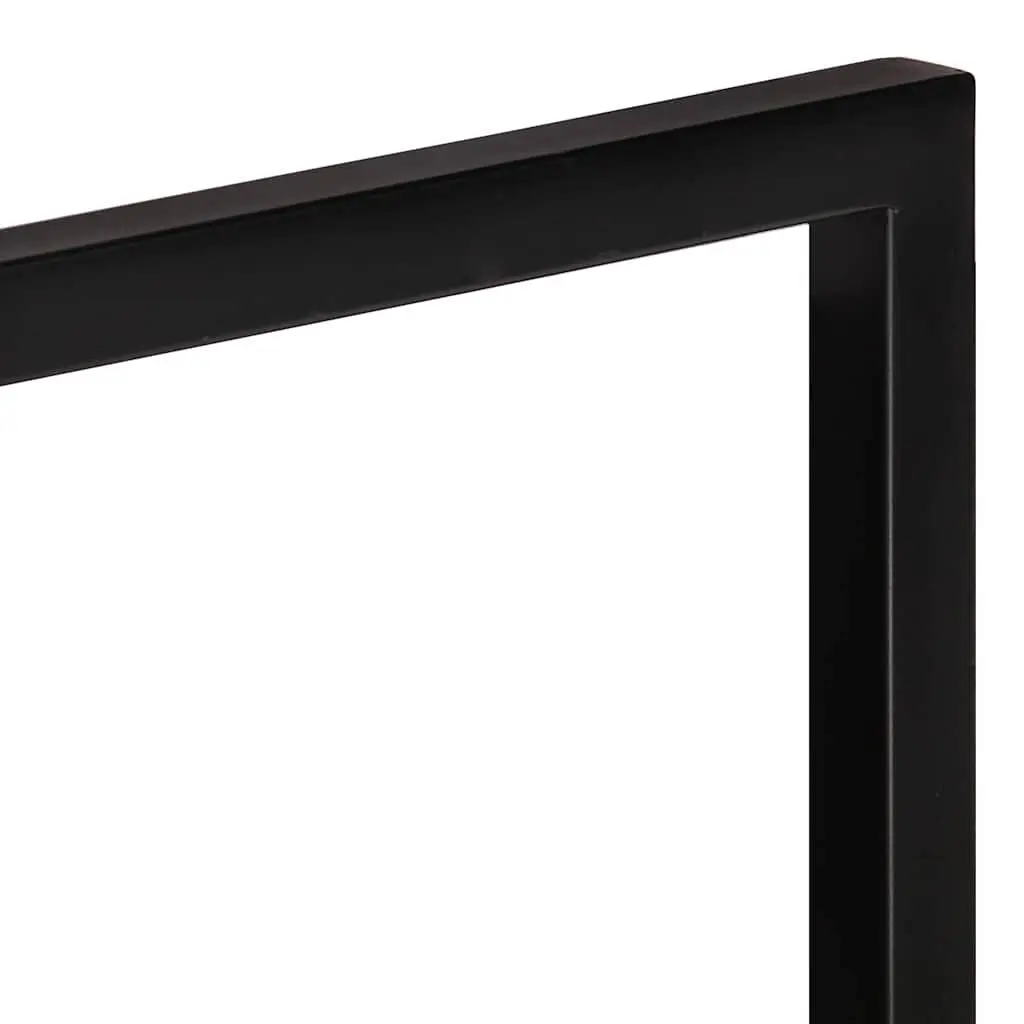 Wall Shelves Floating 2 Piece Brown Solid Acacia Wood Steel Frame