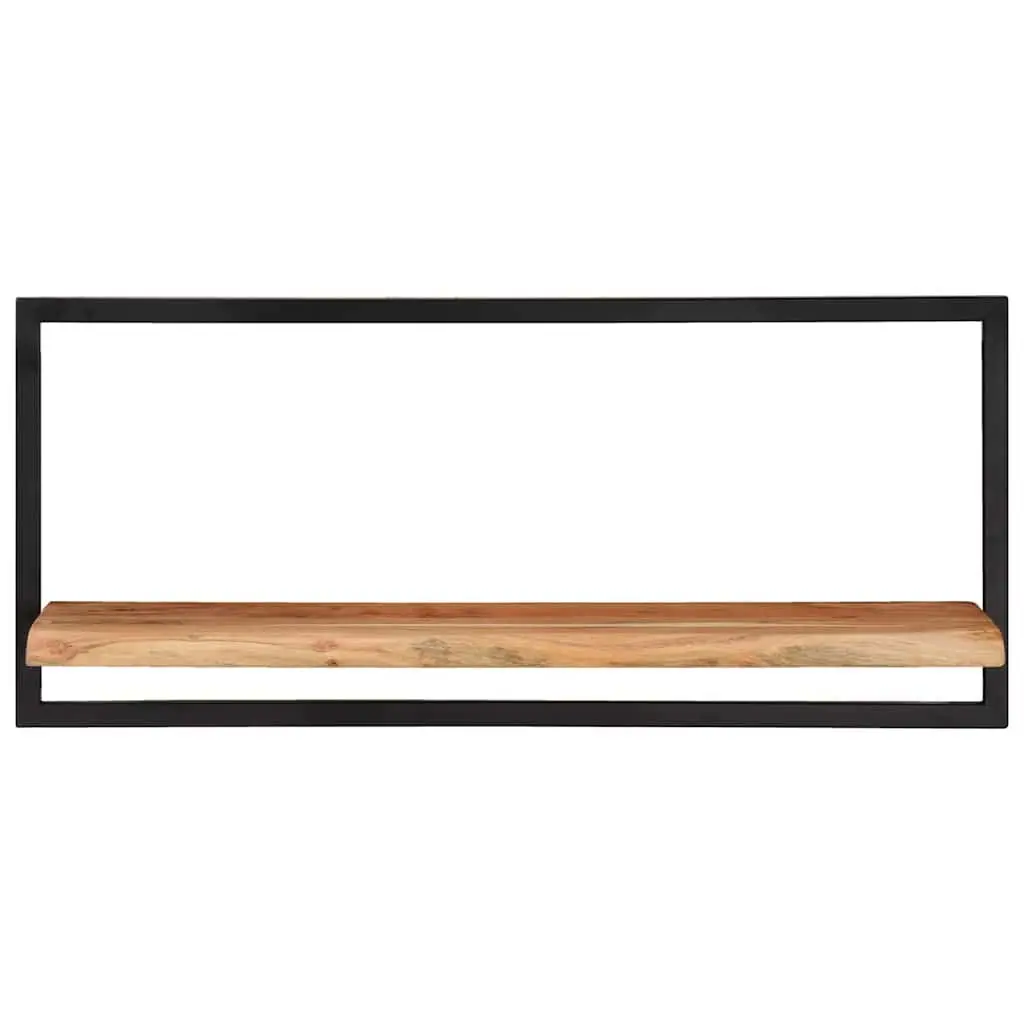 Wall Shelves 2 Pieces 80x25x35 cm Floating Display Shelf Brown Wood Steel Frame