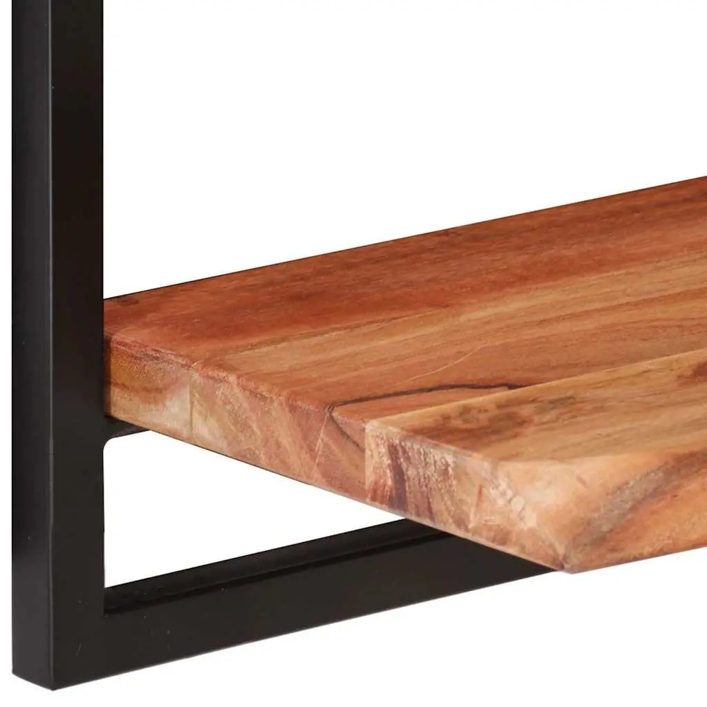 Wall Shelves 2 Pieces 80x25x35 cm Floating Display Shelf Brown Wood Steel Frame