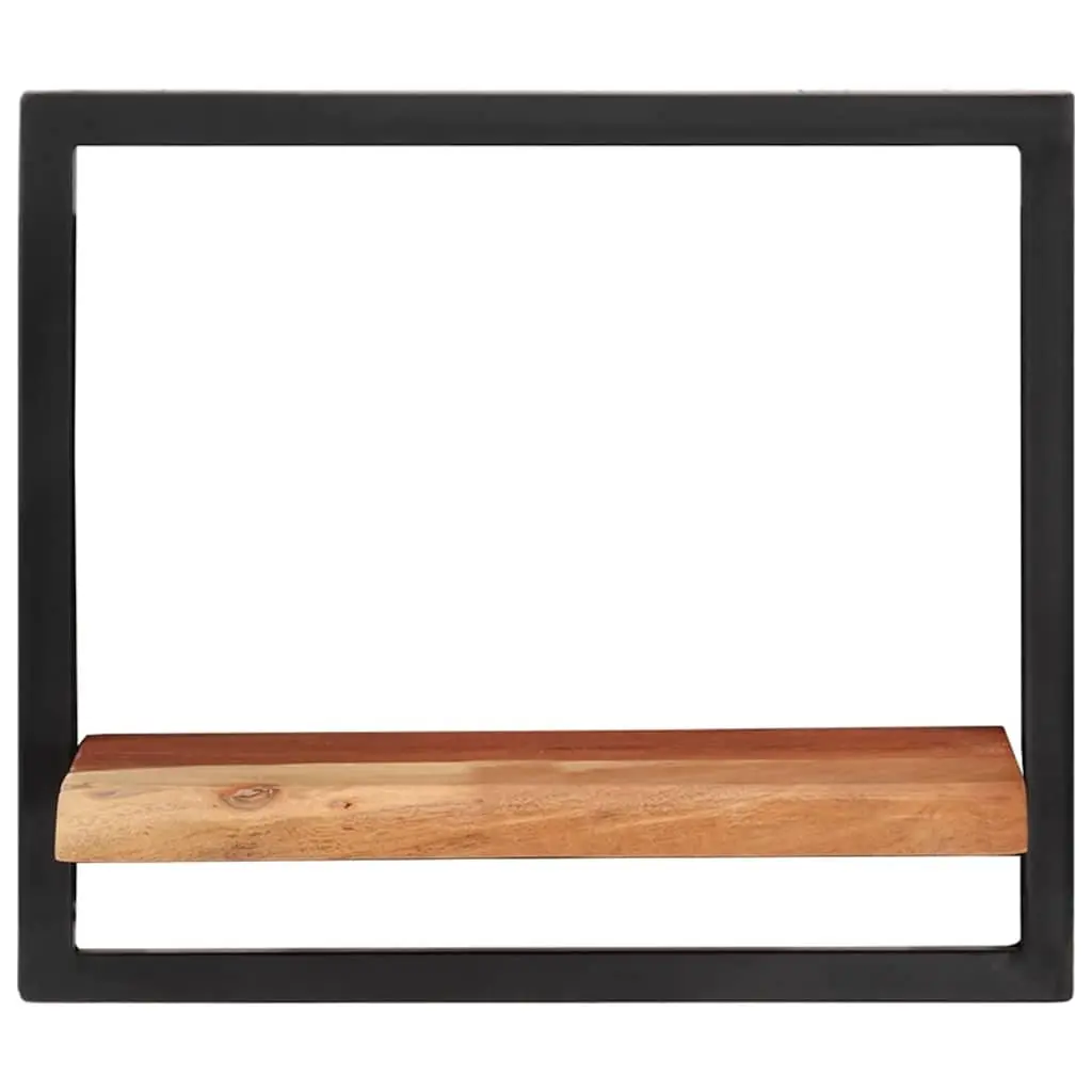 Wall Shelves Floating Display Shelving 40 x 24 x 35 cm Solid Acacia Wood Steel Frame Brown 2 pcs