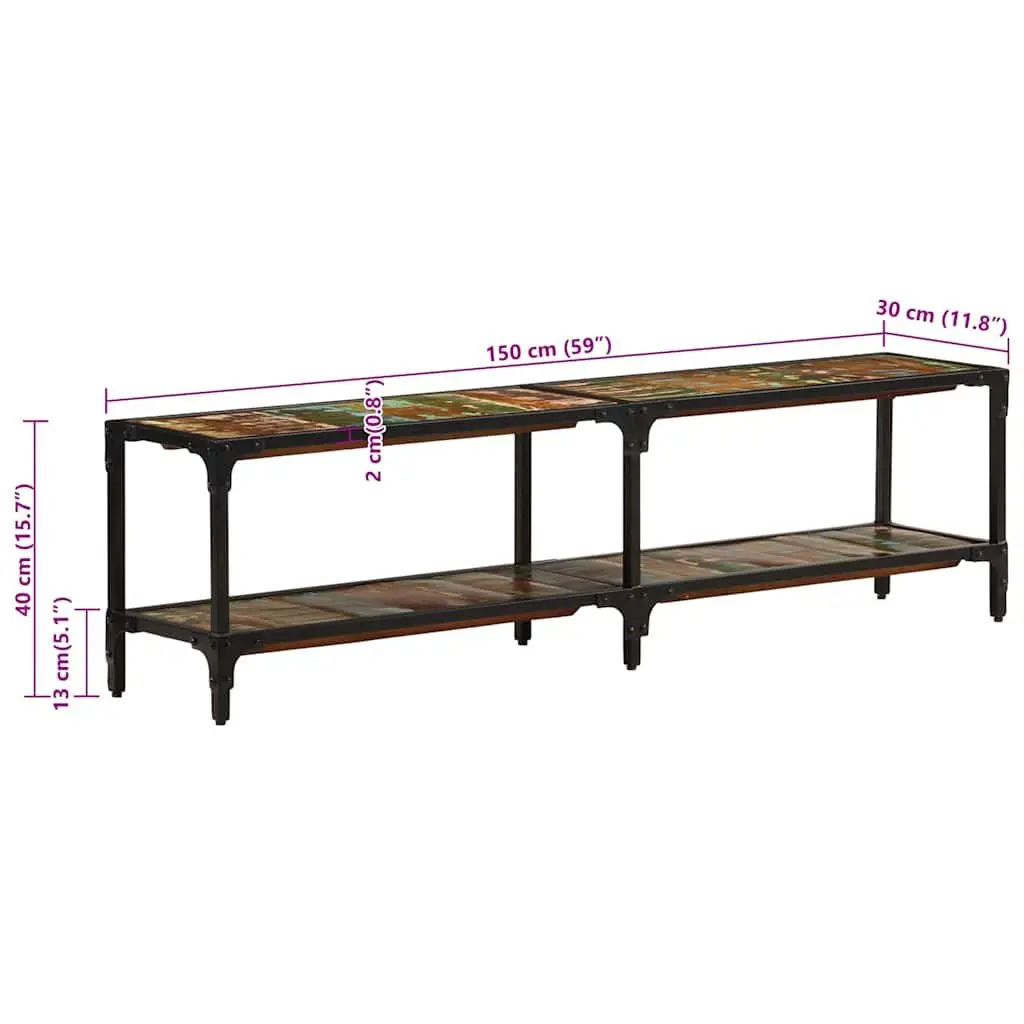 TV Cabinet Vintage Antique Style 150x30x41 cm Solid Reclaimed Wood