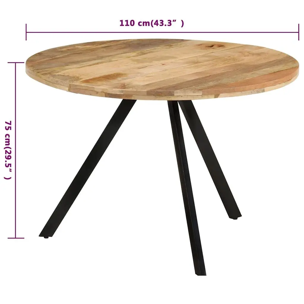 Solid Wood Mango Dining Table 110x75cm in Brown