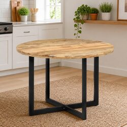 Solid Mango Wood Dining Table 110x75 cm Brown