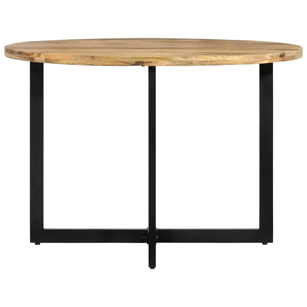 Dining Table Brown 110x75 cm Solid Wood Mango Iron Frame