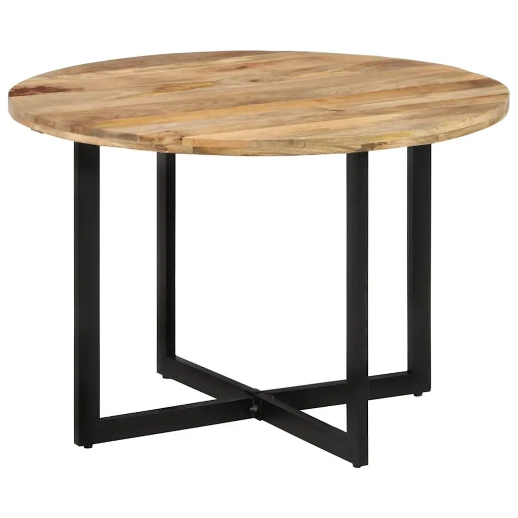 Dining Table Brown 110x75 cm Solid Wood Mango Iron Frame