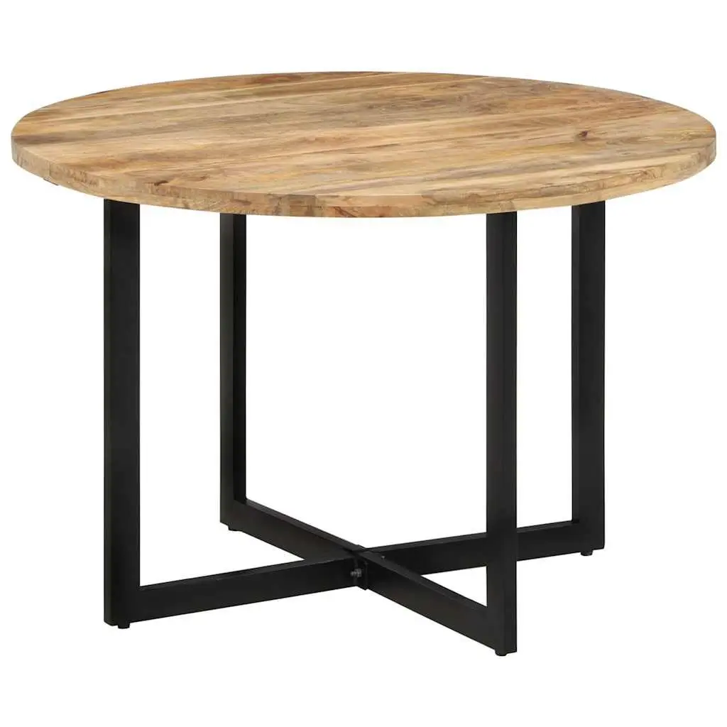 Dining Table Brown 110x75 cm Solid Wood Mango Iron Frame