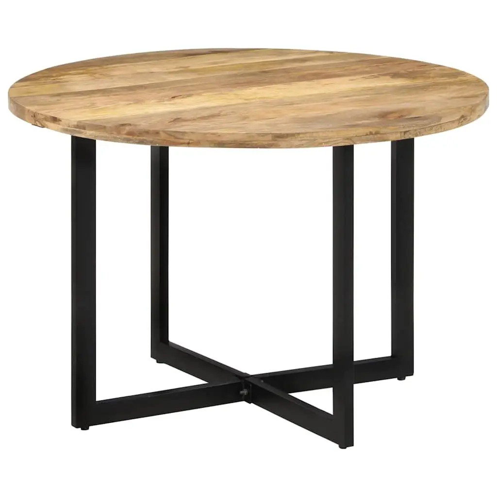 Dining Table Brown 110x75 cm Solid Wood Mango Iron Frame