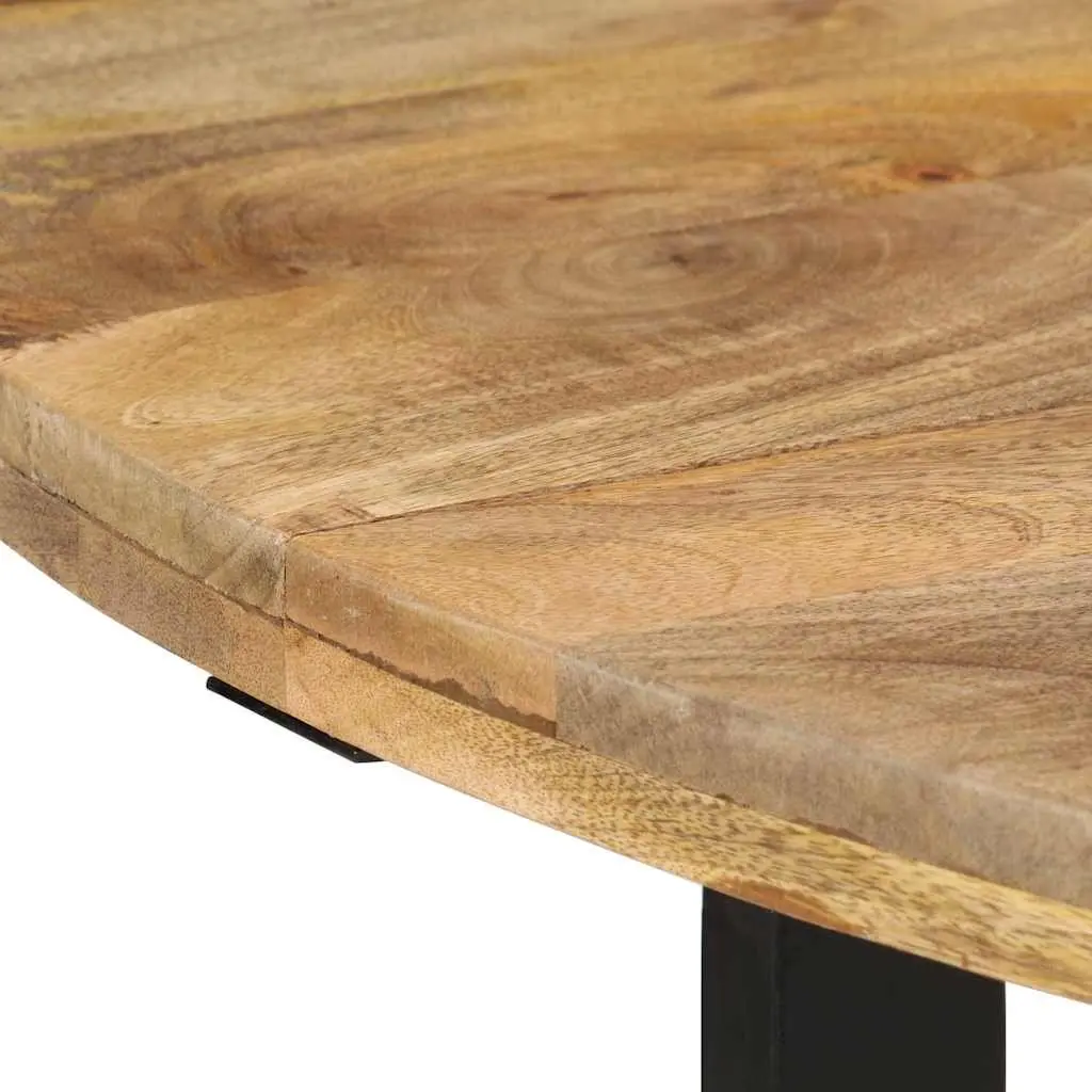 Dining Table Brown 110x75 cm Solid Wood Mango Iron Frame