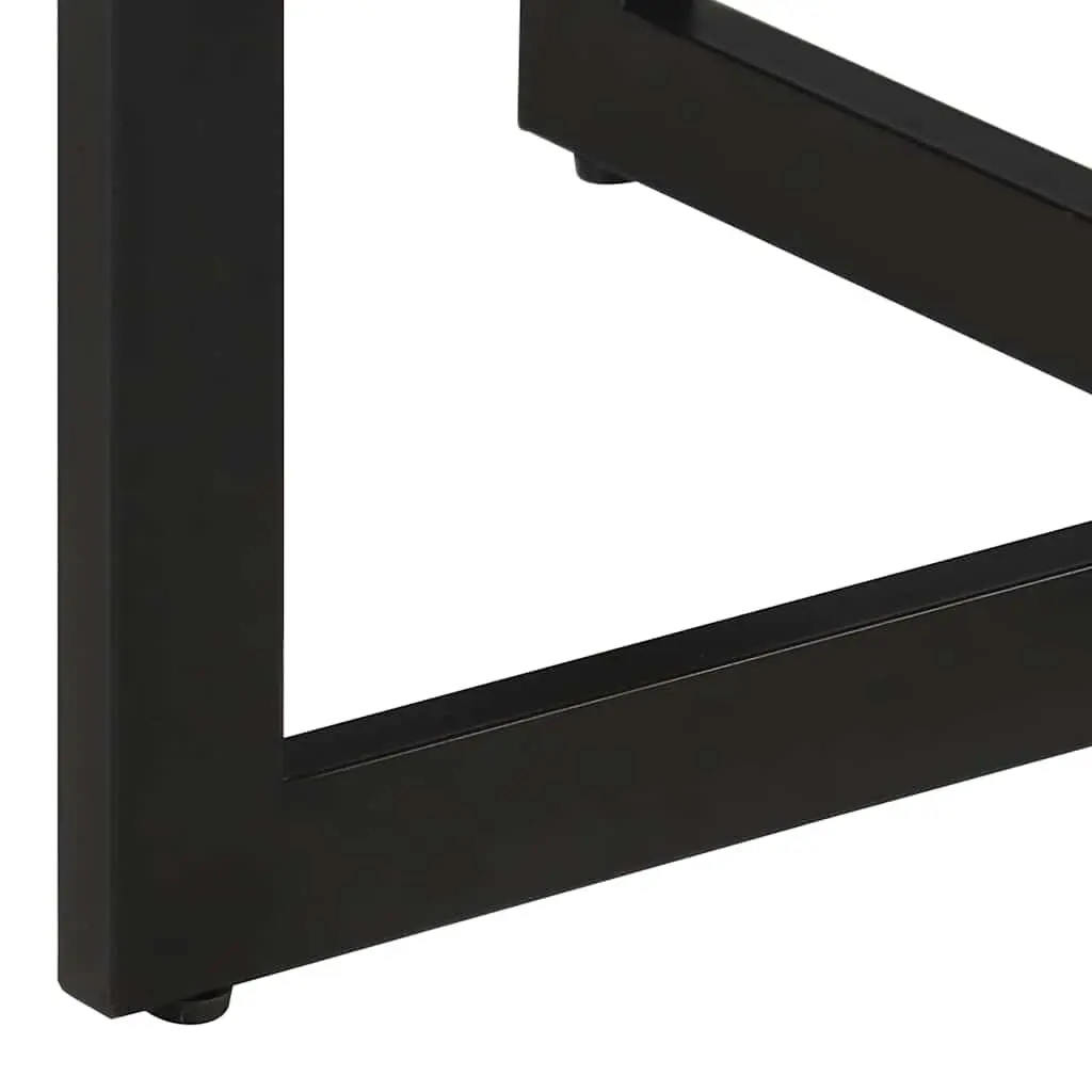 Dining Table Brown 110x75 cm Solid Wood Mango Iron Frame