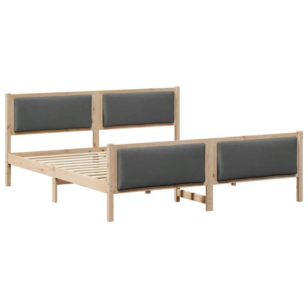 Bed Frame Dark Grey 180 x 200 cm Fabric Upholstered Platform