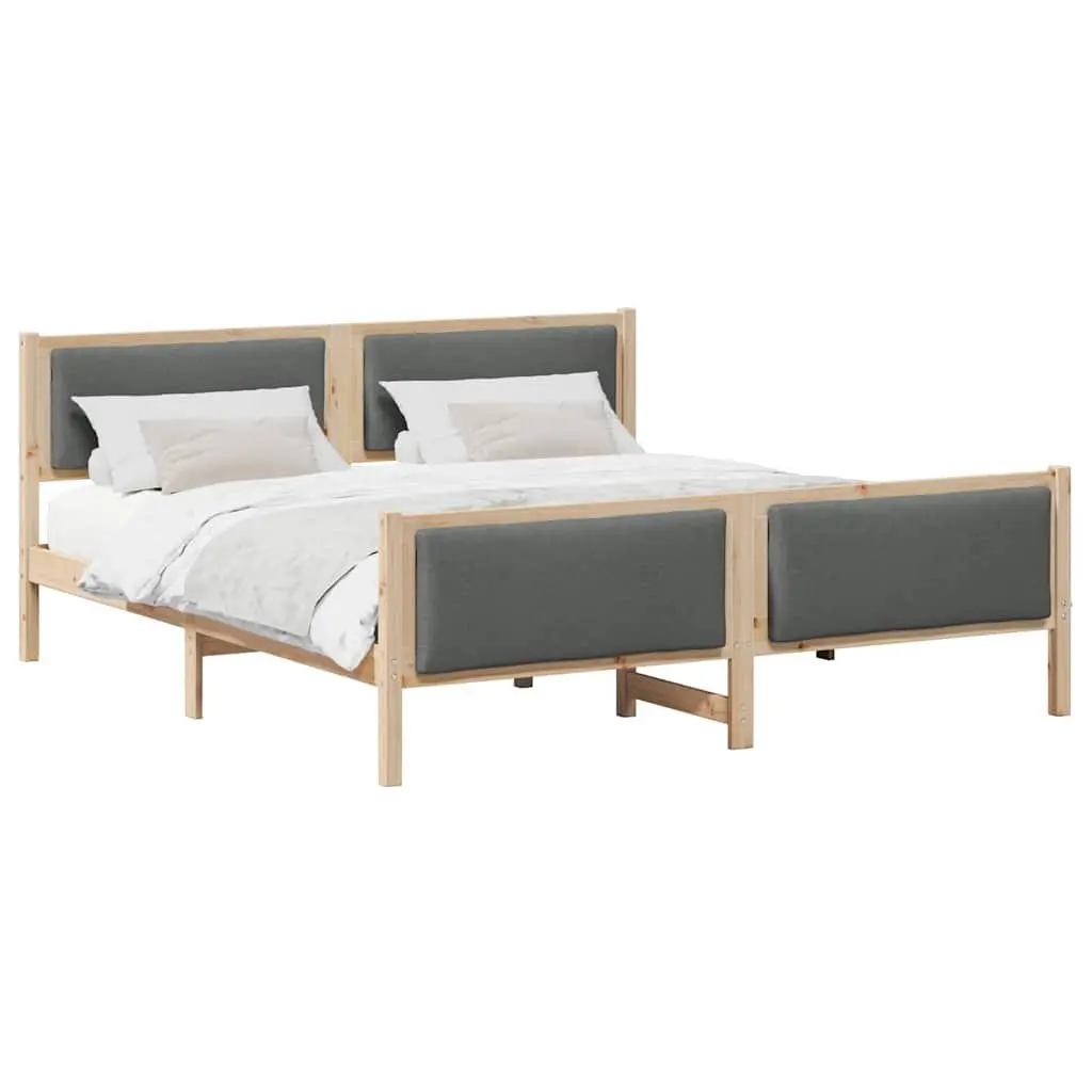 Bed Frame Dark Grey 180 x 200 cm Fabric Upholstered Platform