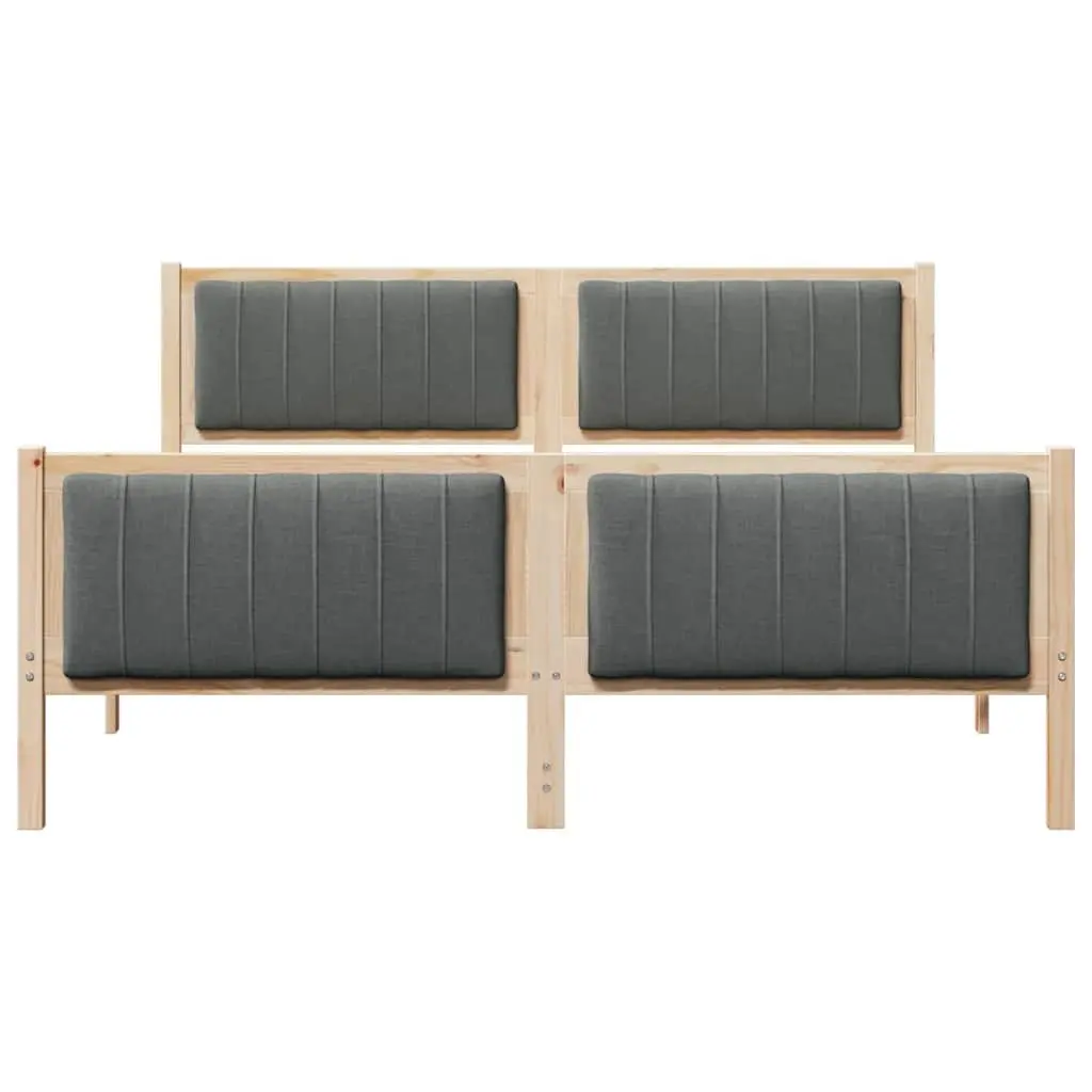 Solid Pine Wood Platform Bed Frame Brown Dark Grey 150x200cm
