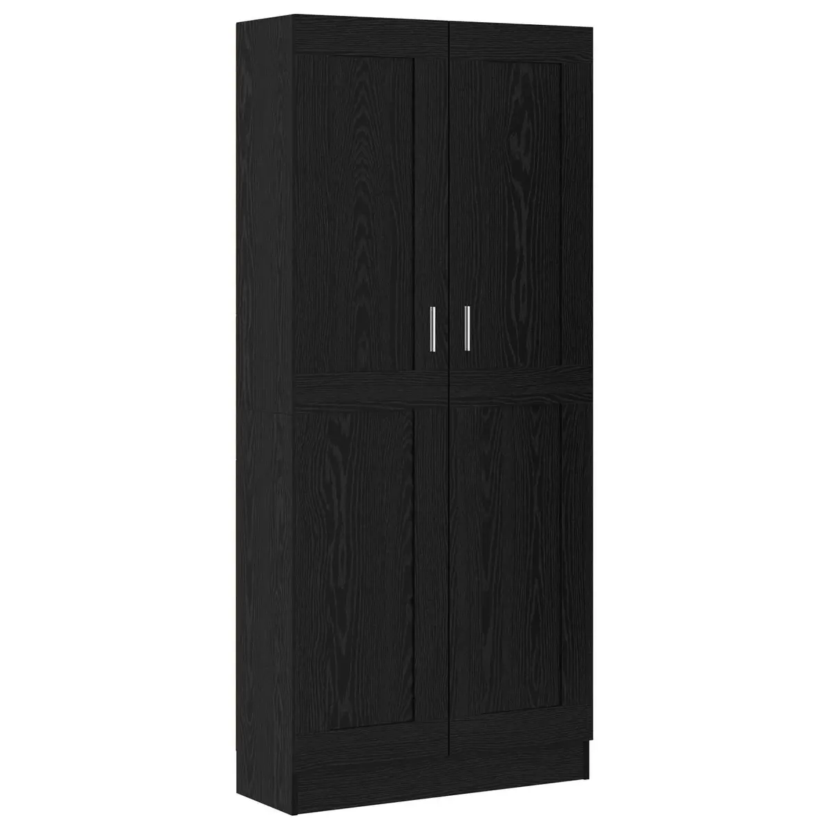 Black Oak Book Cabinet with Hinge Doors