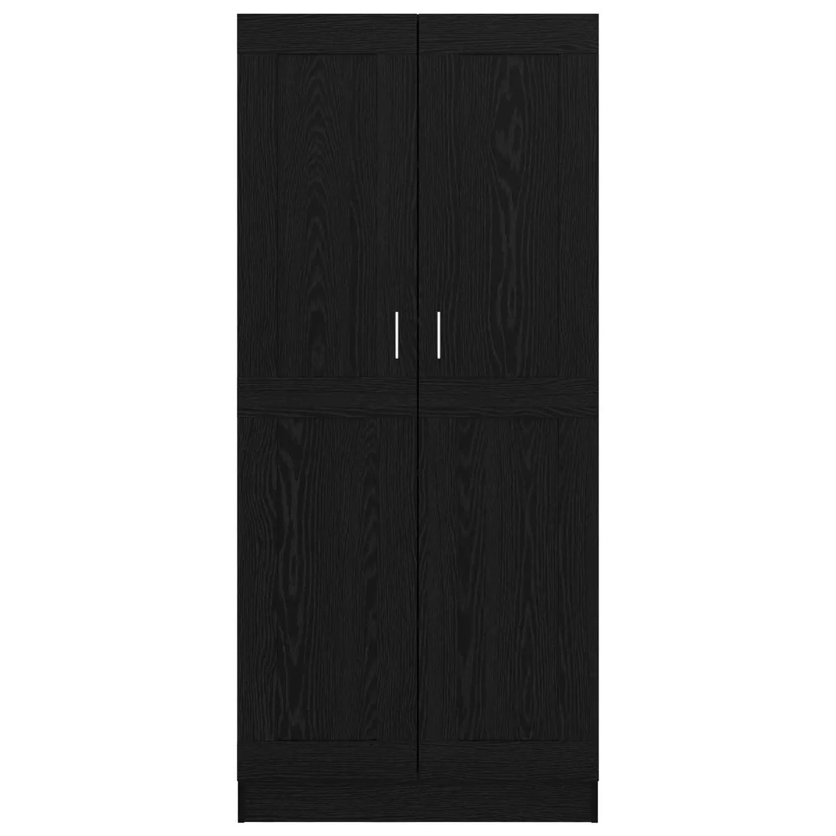 Black Oak Book Cabinet with Hinge Doors