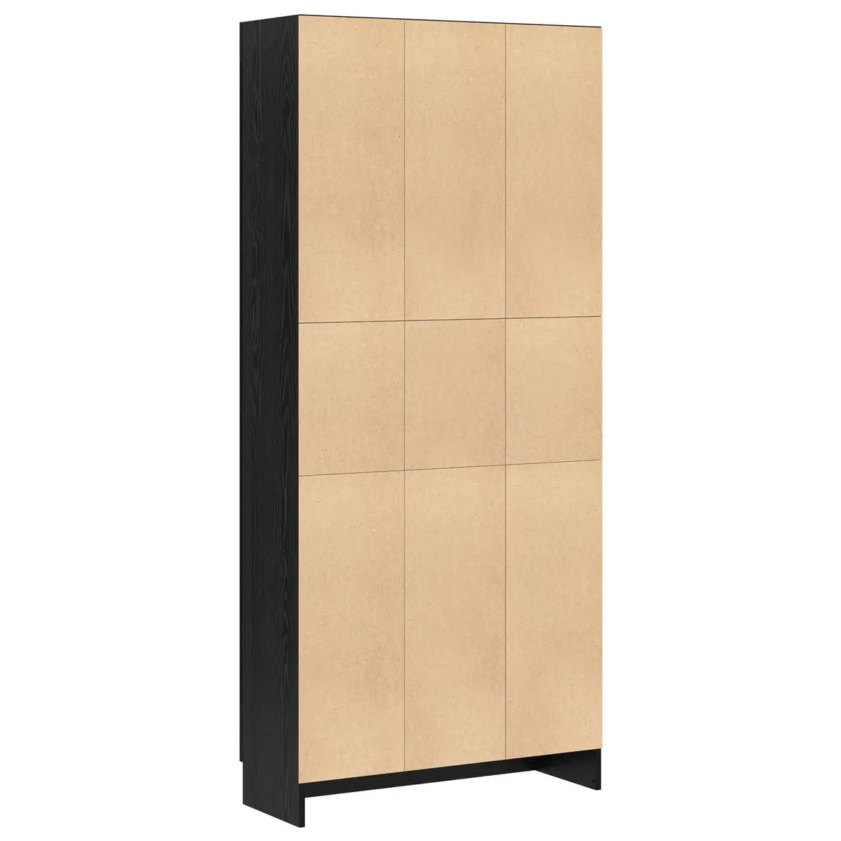 Black Oak Book Cabinet with Hinge Doors