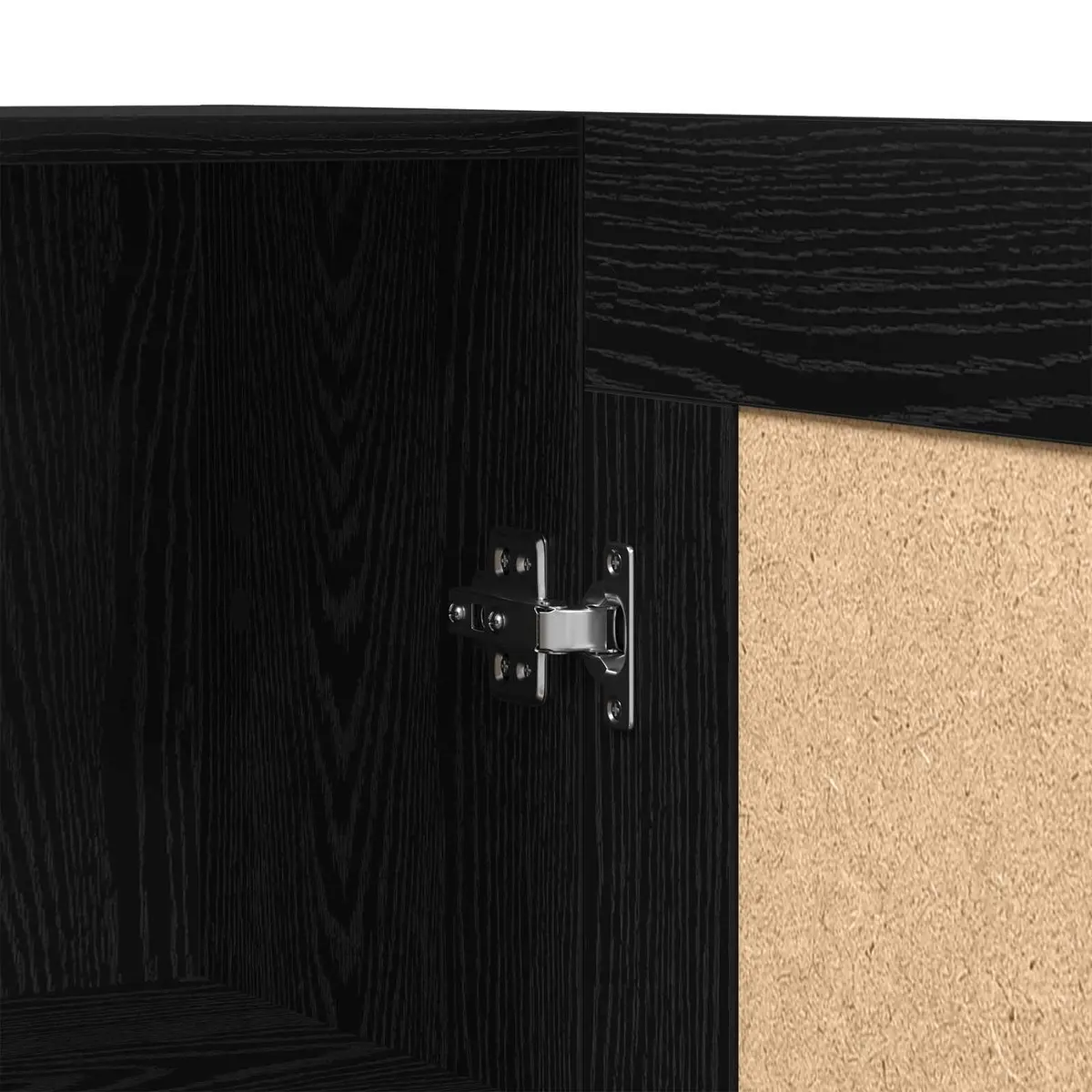 Black Oak Book Cabinet with Hinge Doors