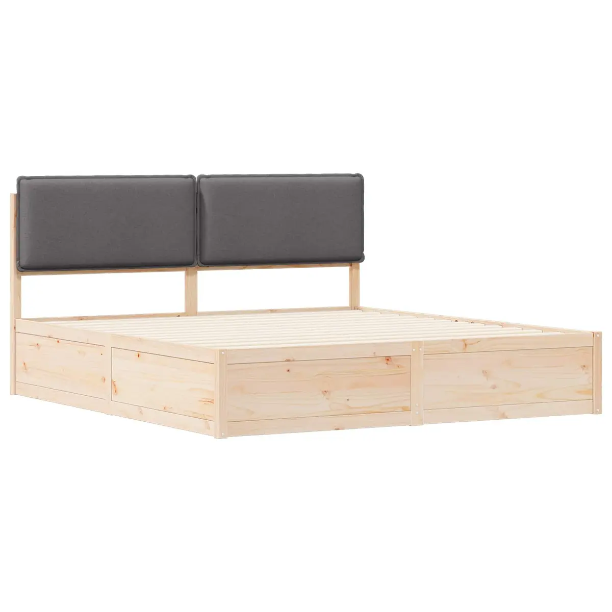Bed Frame with Upholstered Headboard Grey 180 x 200 cm Modern Bedroom Furniture