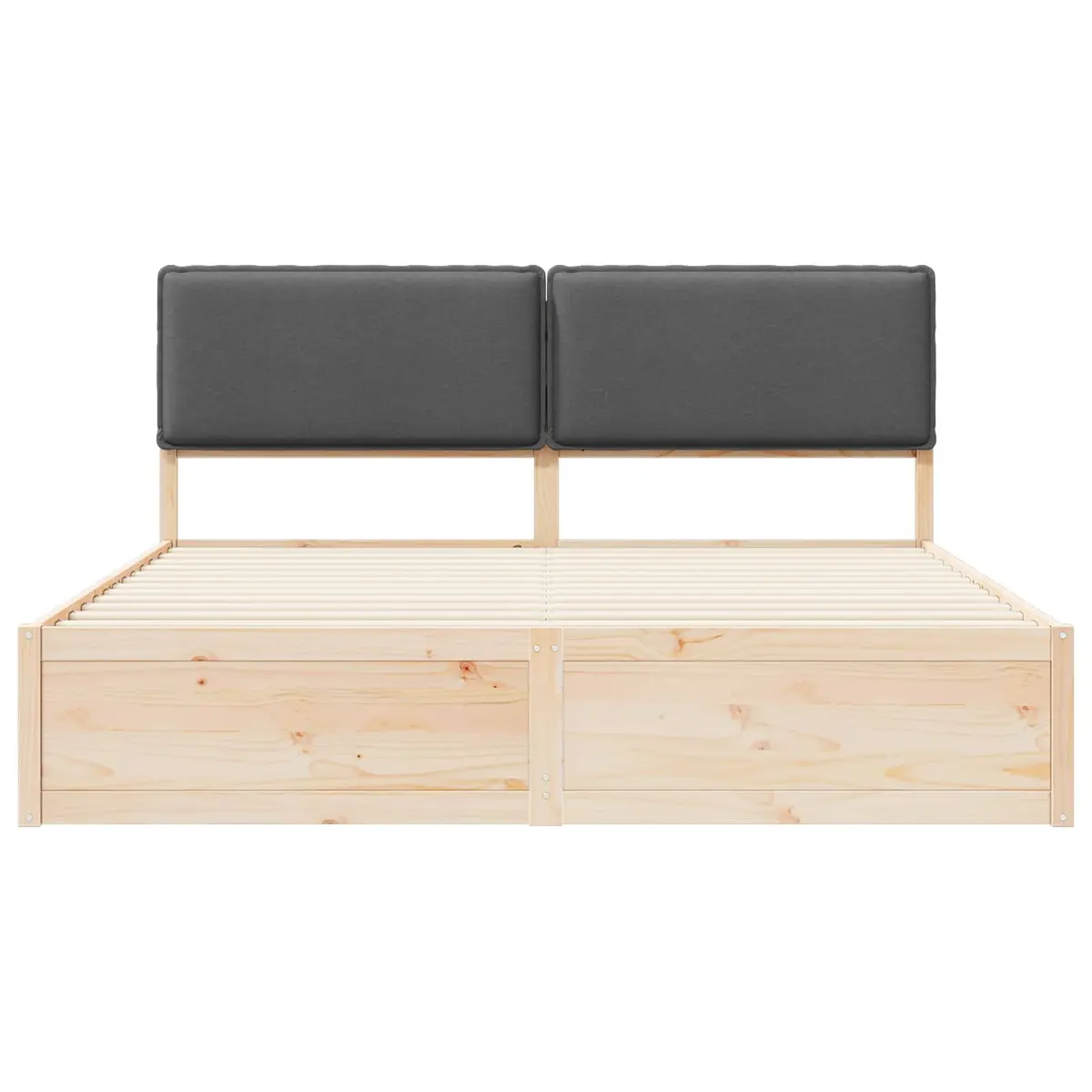 Bed Frame with Upholstered Headboard Grey 180 x 200 cm Modern Bedroom Furniture