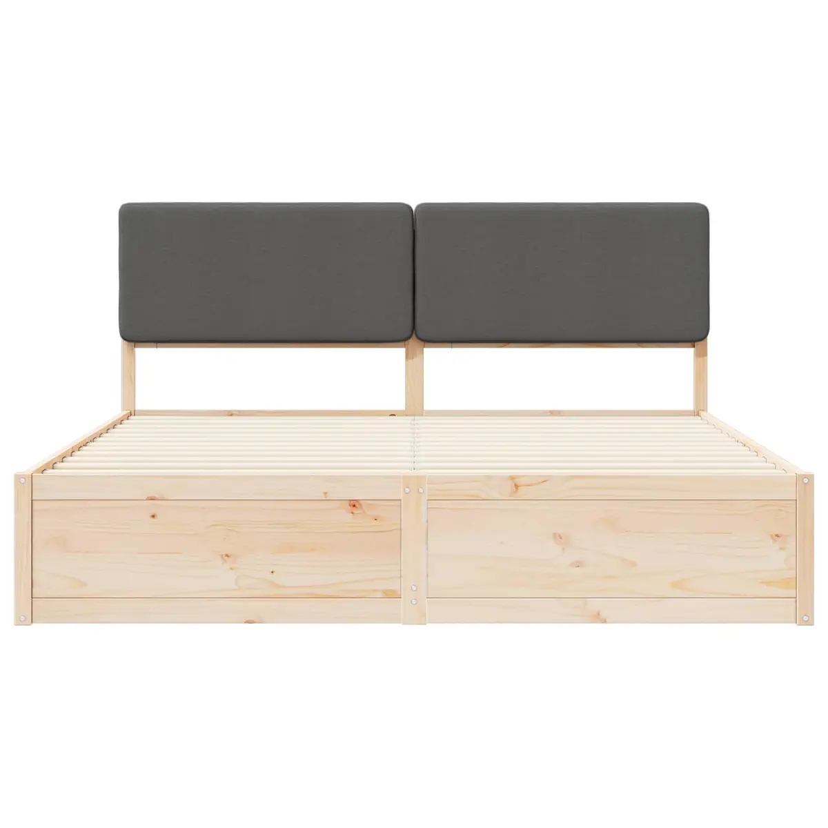 Bed Frame Upholstered Headboard Dark Grey 180 x 200 cm Wooden Modern