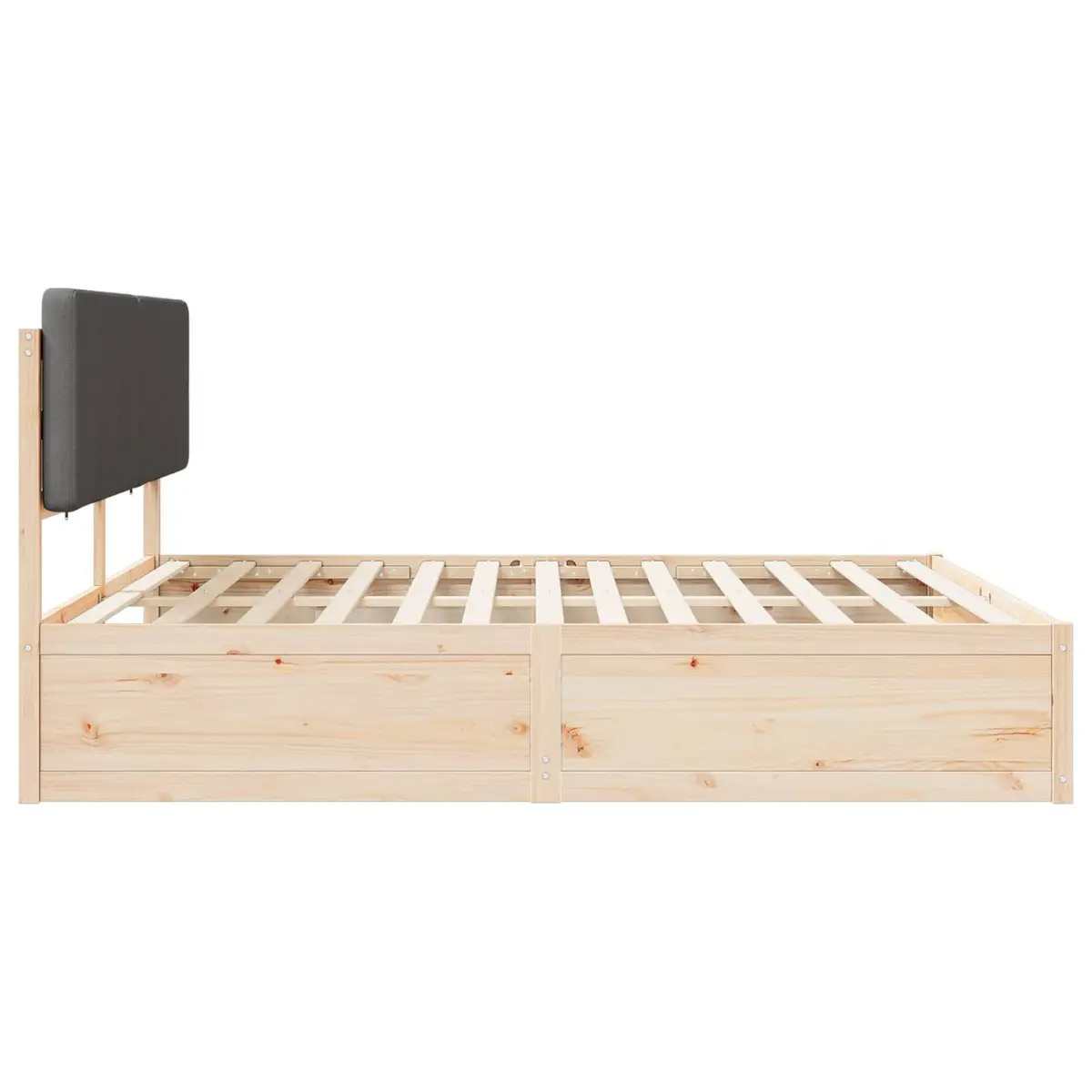 Bed Frame Upholstered Headboard Dark Grey 180 x 200 cm Wooden Modern