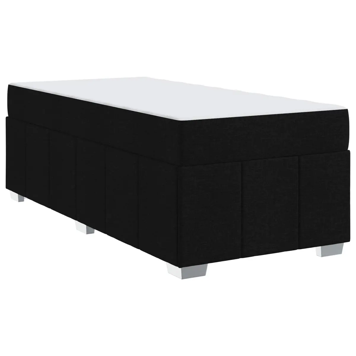 Black Fabric Bed Frame with Mattress 90 x 190 cm