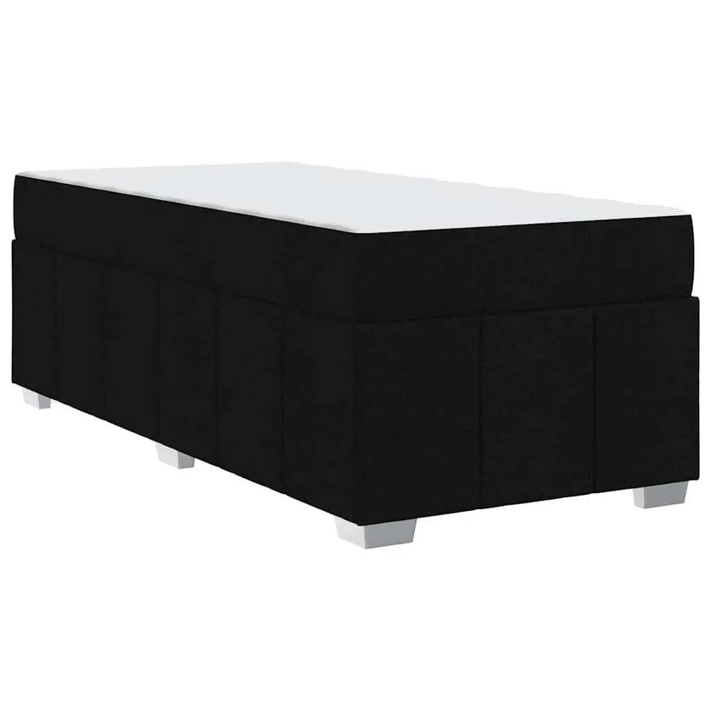 Black Fabric Bed Frame with Mattress 90 x 190 cm