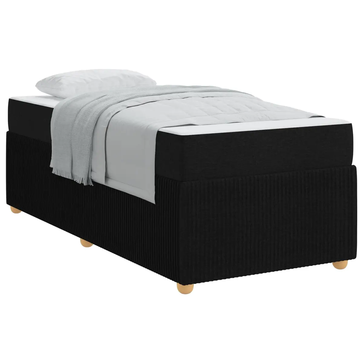 Black Bed Frame with Mattress 90 x 190 cm