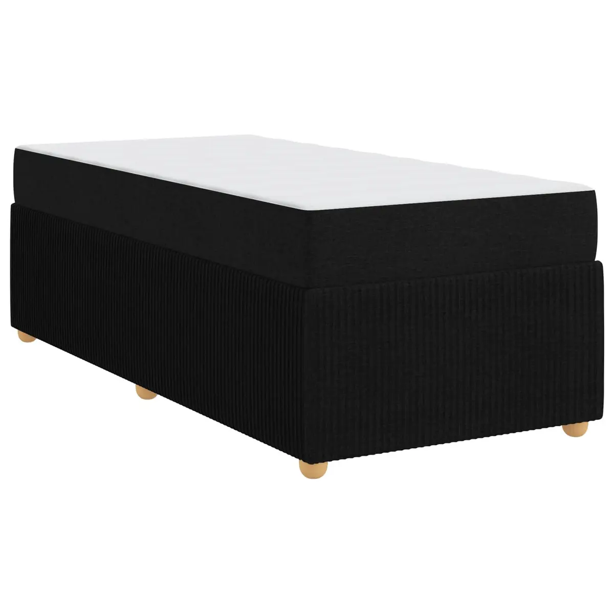 Black Bed Frame with Mattress 90 x 190 cm