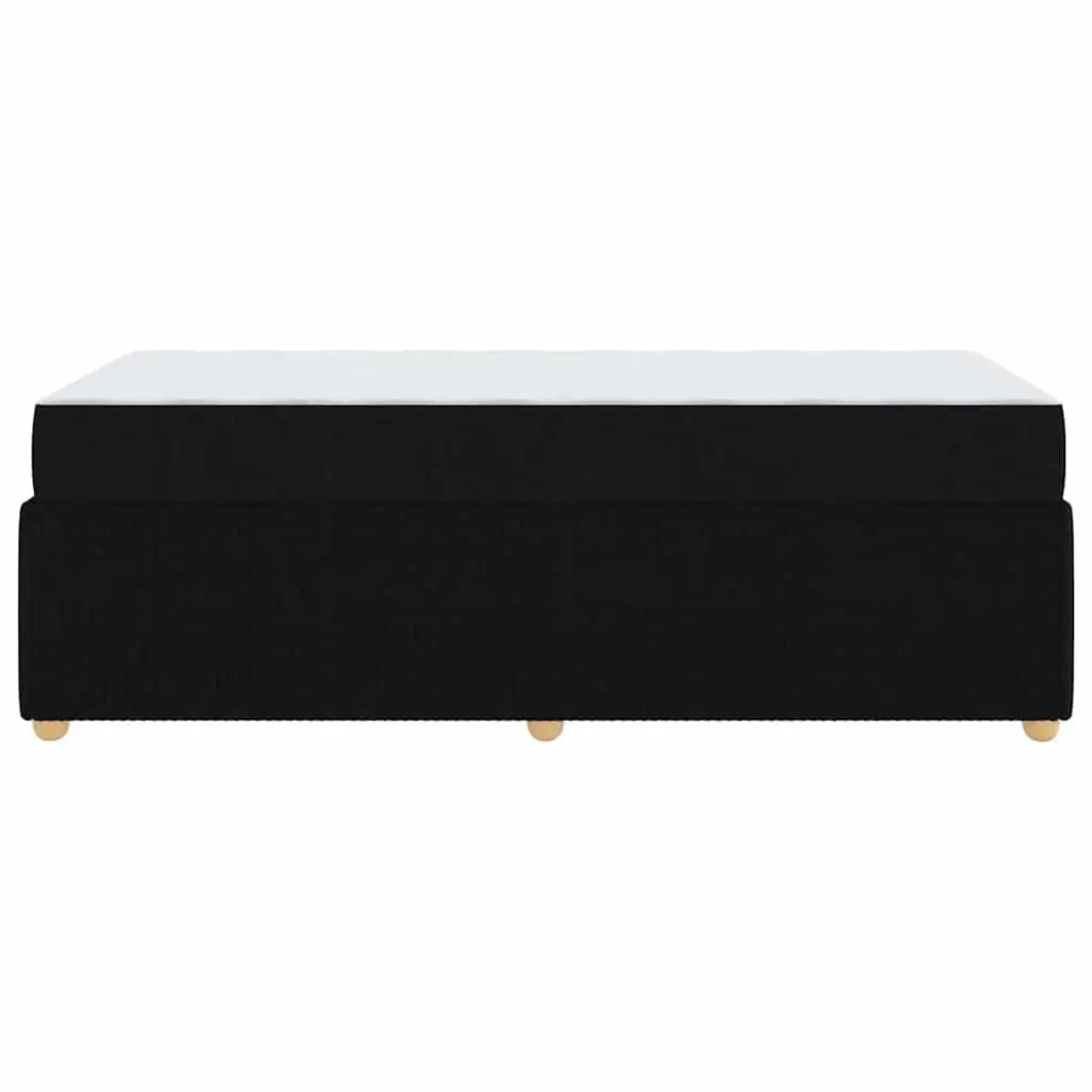 Black Bed Frame with Mattress 90 x 190 cm