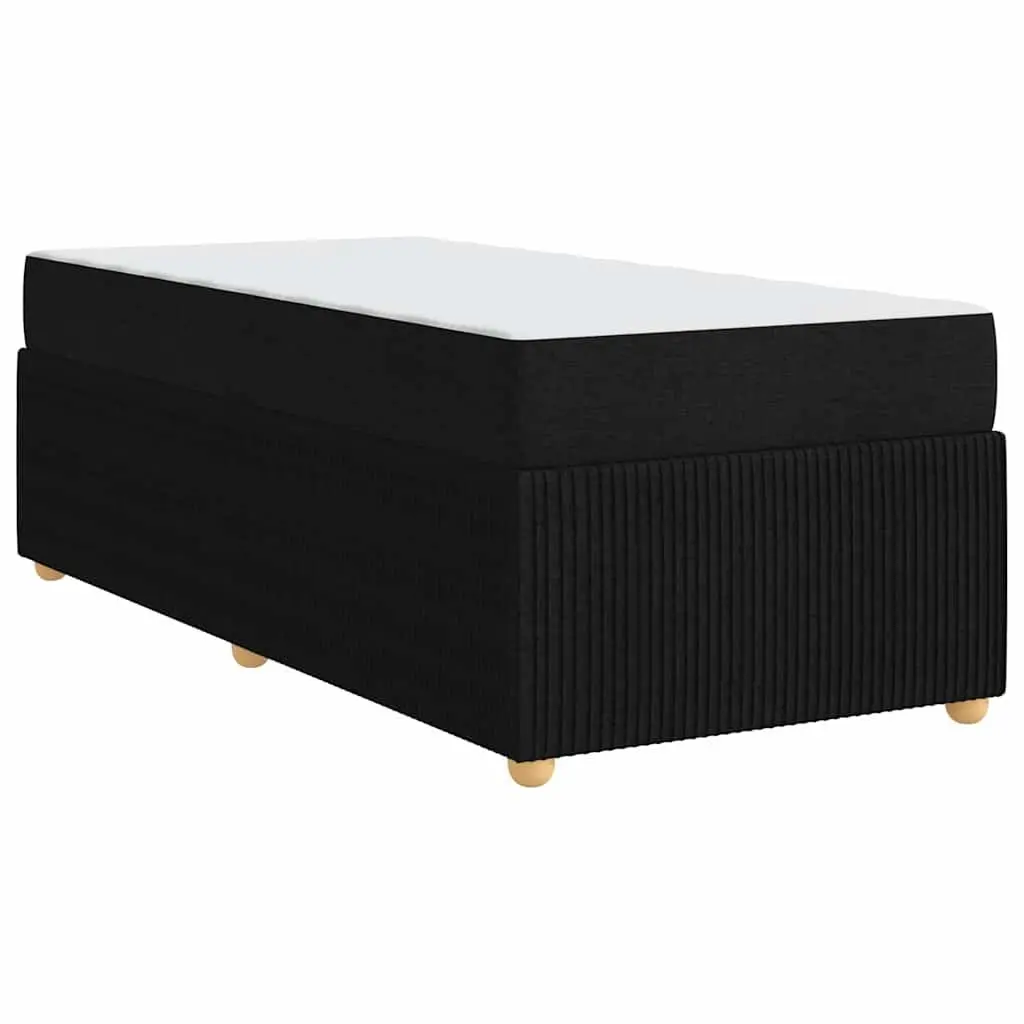 Black Bed Frame with Mattress 90 x 190 cm