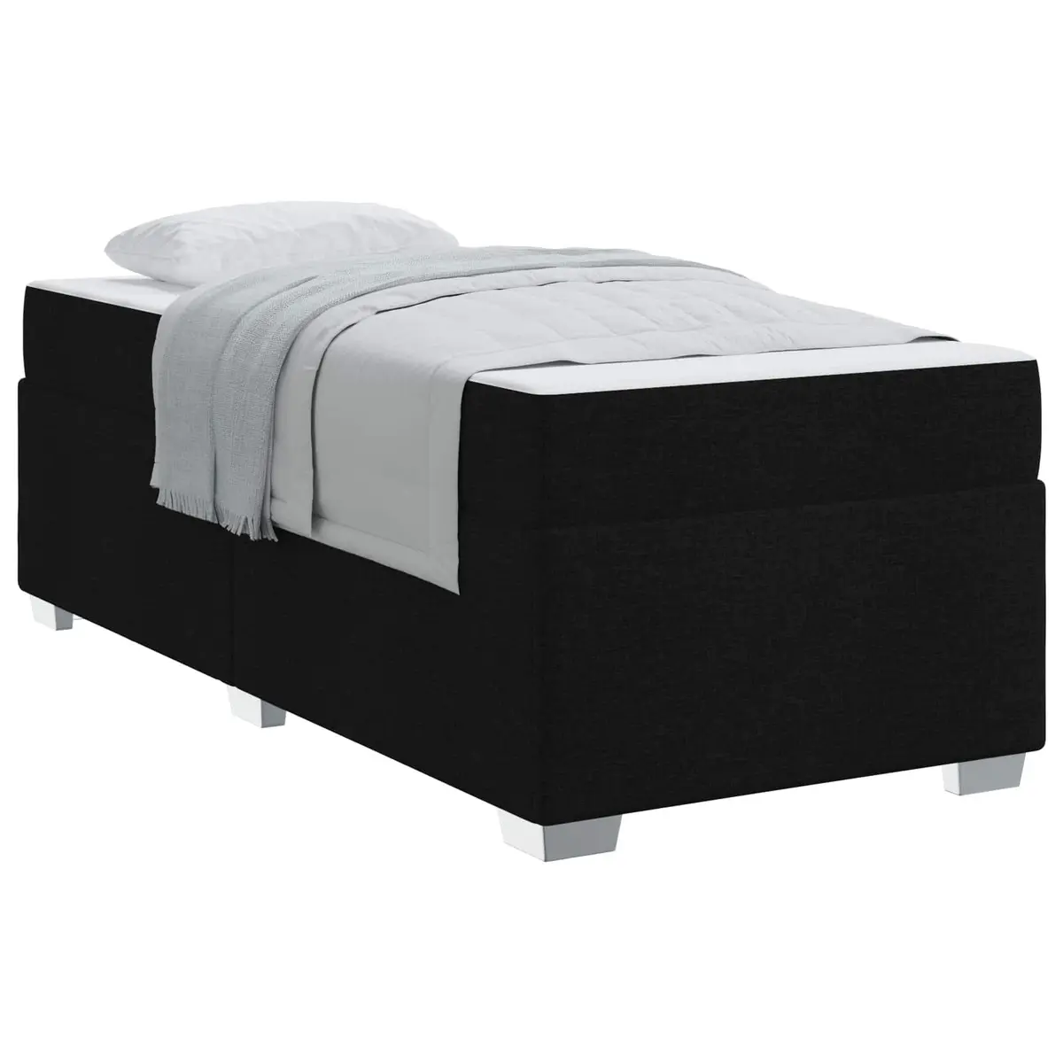 Black Bed Frame and Mattress 90 x 190 cm