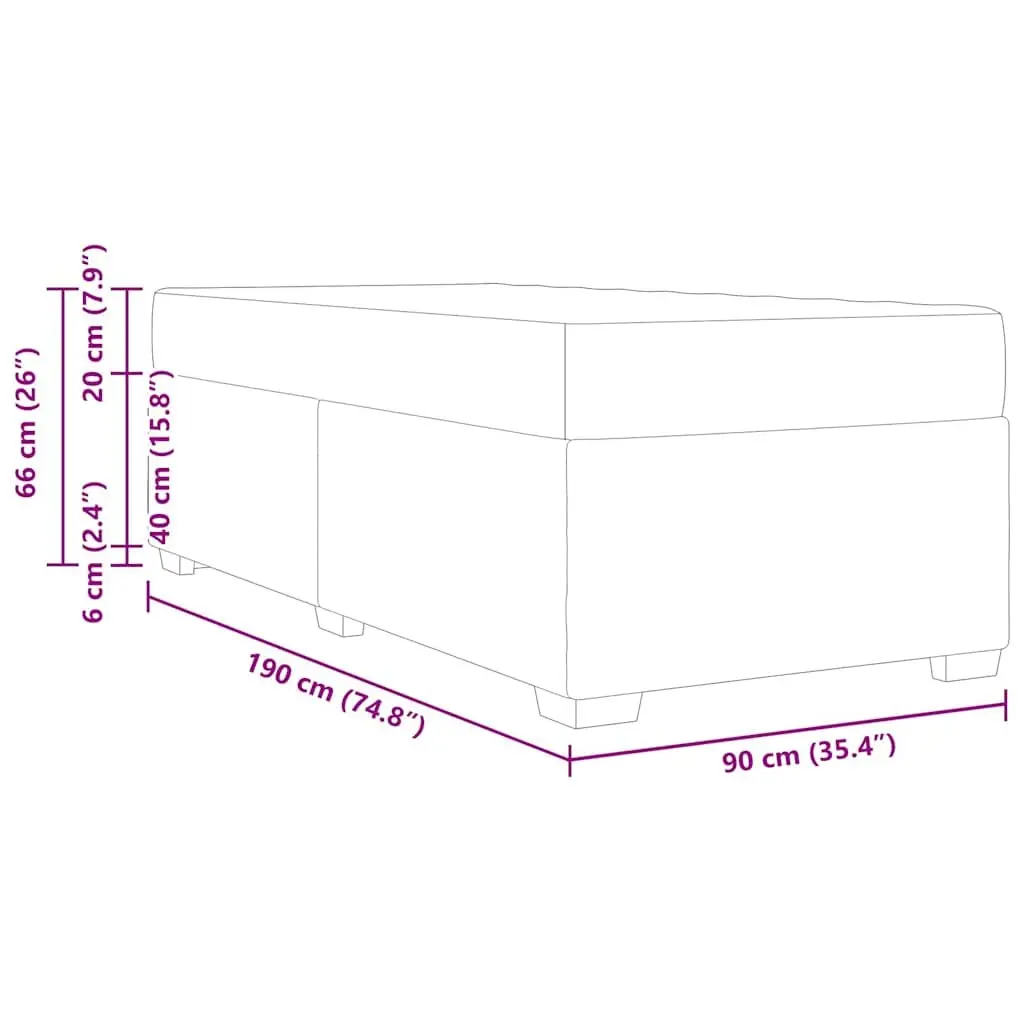 Black Bed Frame and Mattress 90 x 190 cm
