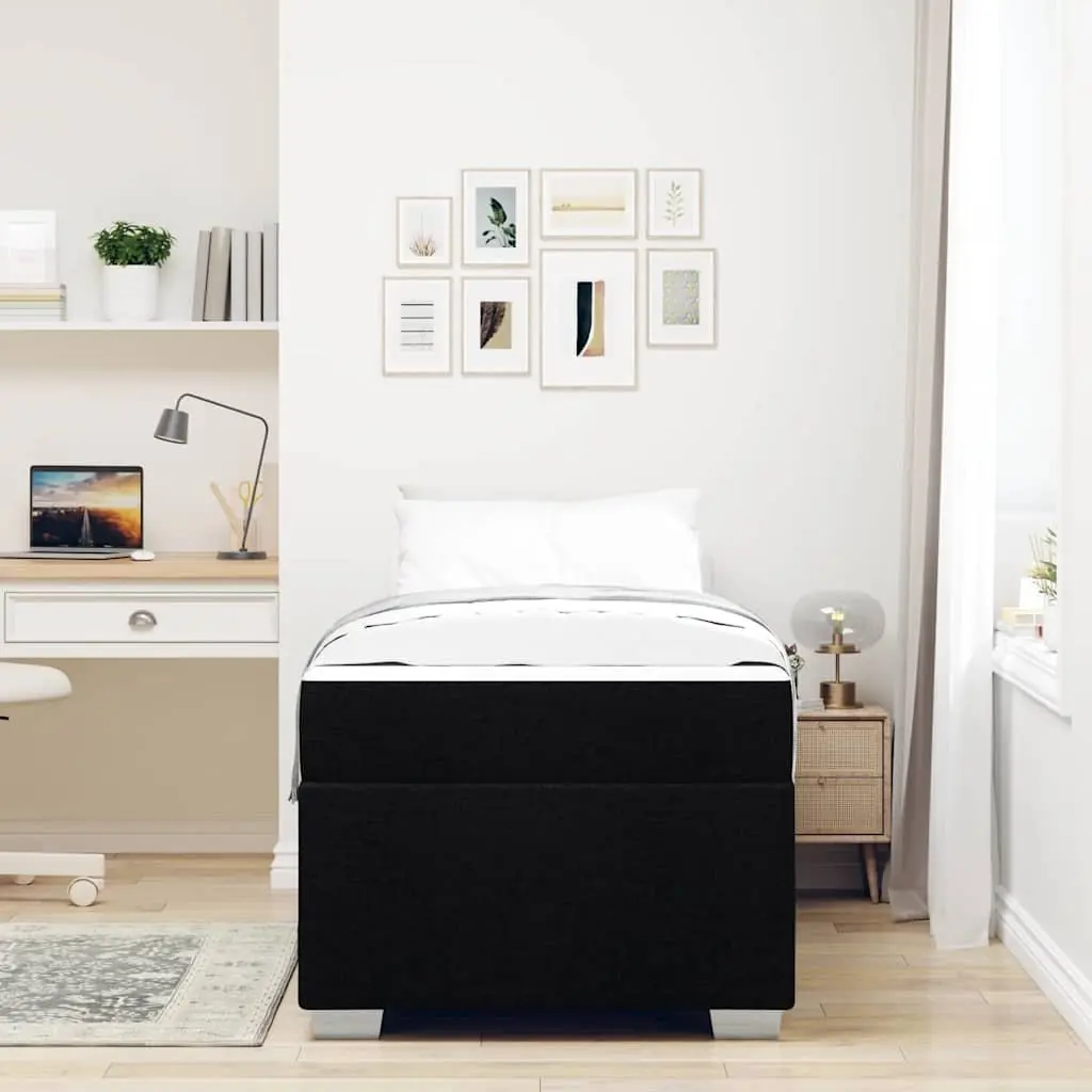 Black Bed Frame and Mattress 90 x 190 cm