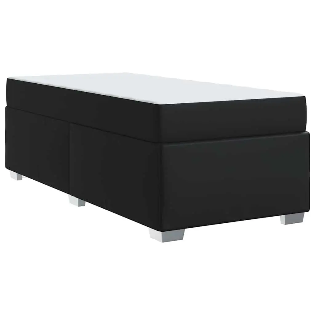 Bed Frame with Mattress Black 90 x 190 cm Modern Fabric and Engineered Wood
