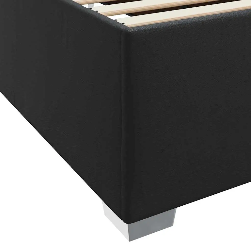 Bed Frame with Mattress Black 90 x 190 cm Modern Fabric and Engineered Wood