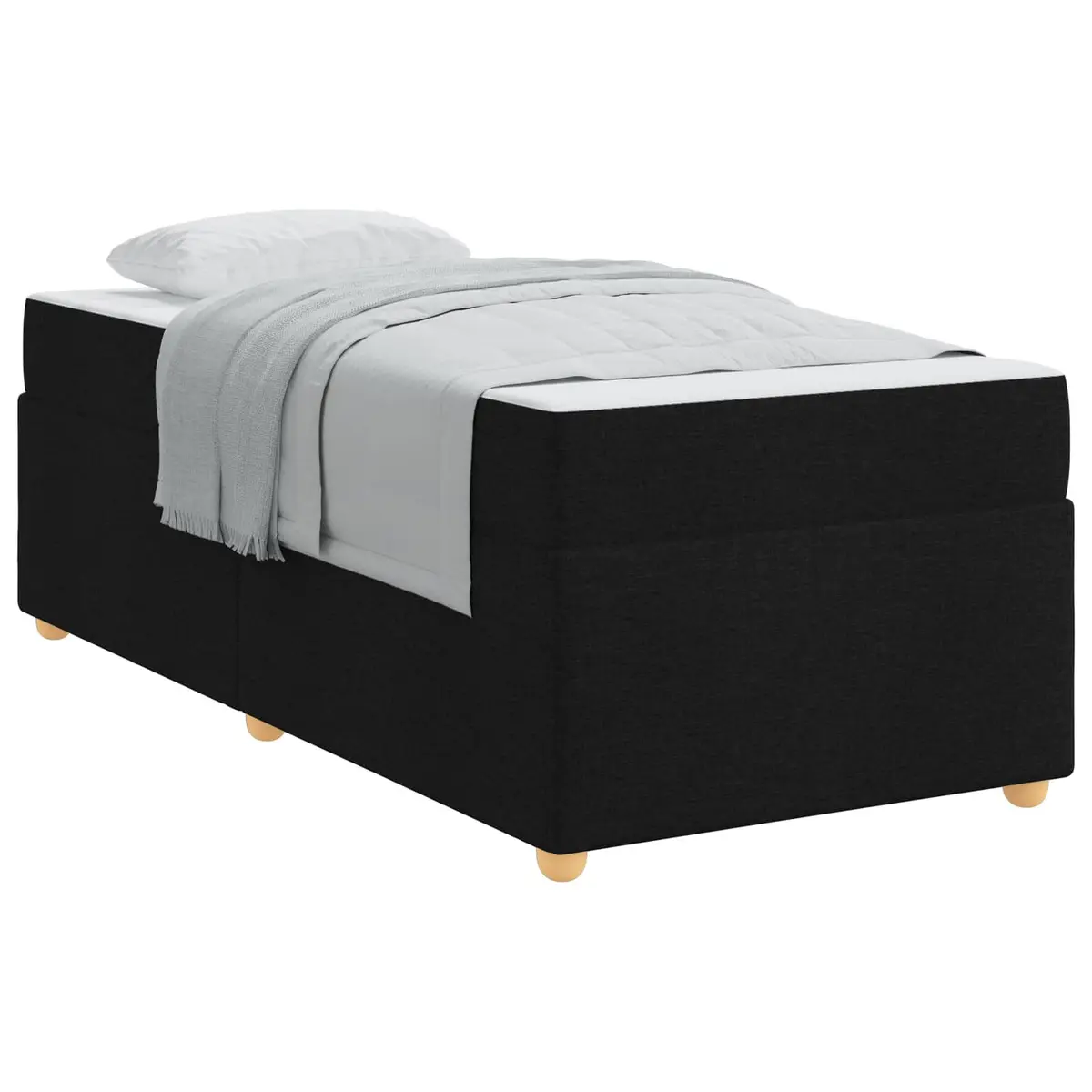 Bed Frame with Mattress Black 90 x 190 cm Modern Minimalist Design Engineered