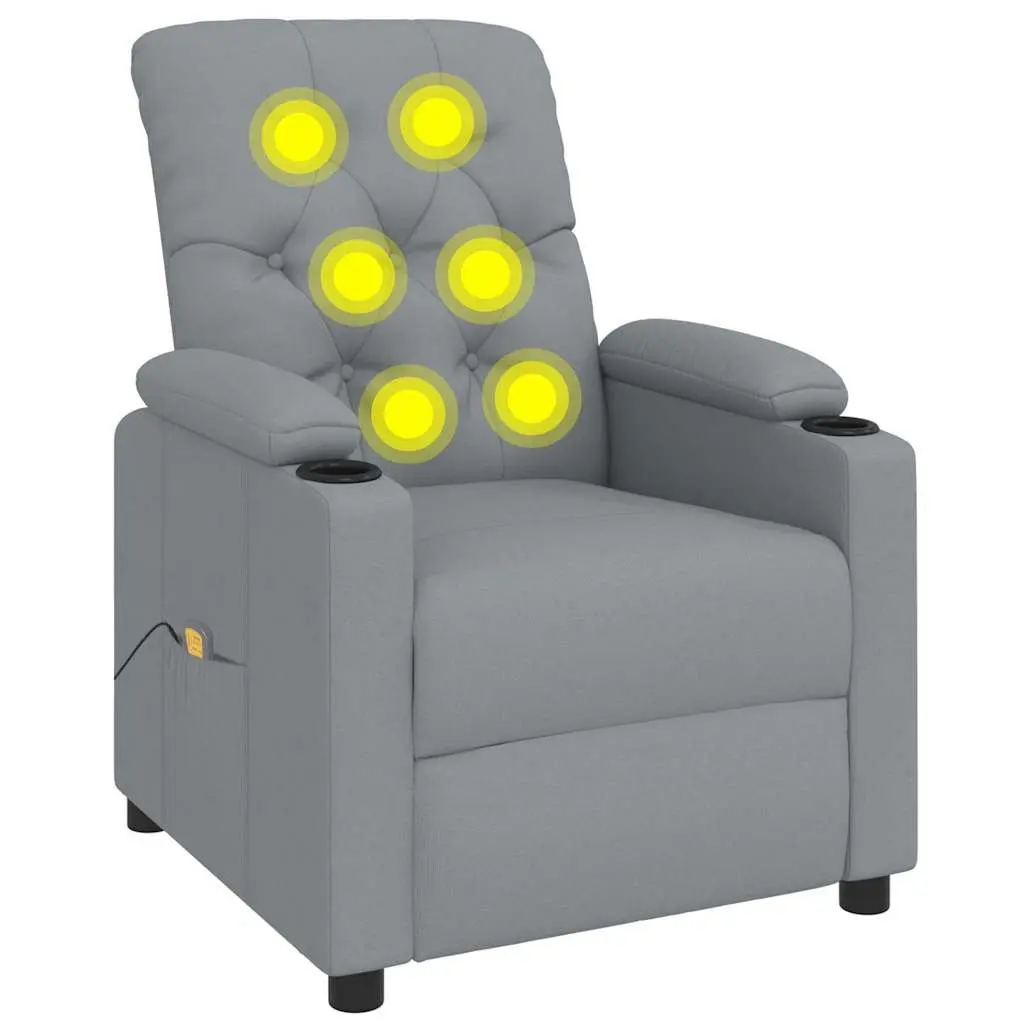 Light Grey Fabric Massage Chair with Manual Recline
