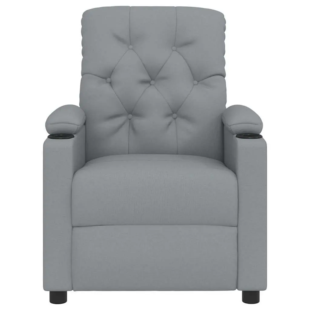 Light Grey Fabric Massage Chair with Manual Recline