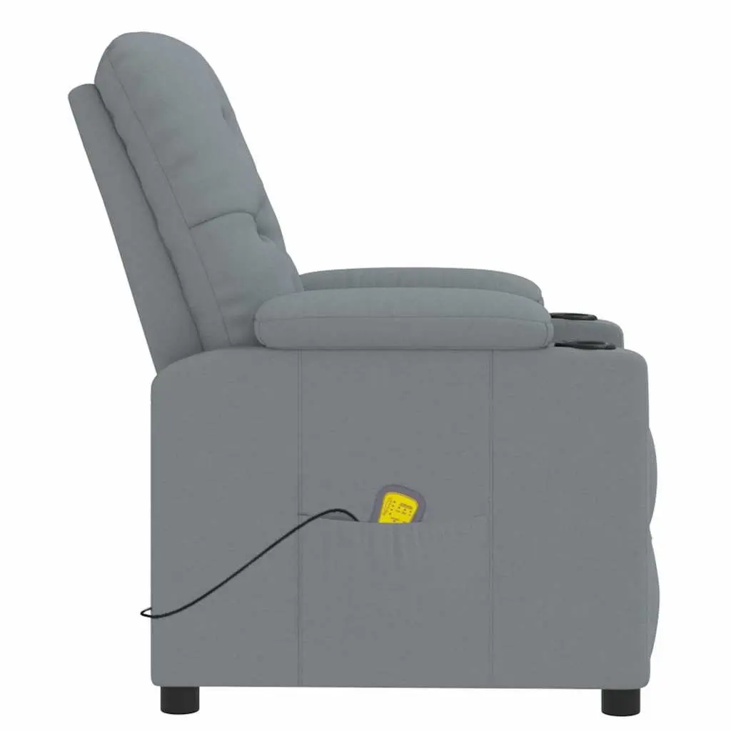 Light Grey Fabric Massage Chair with Manual Recline