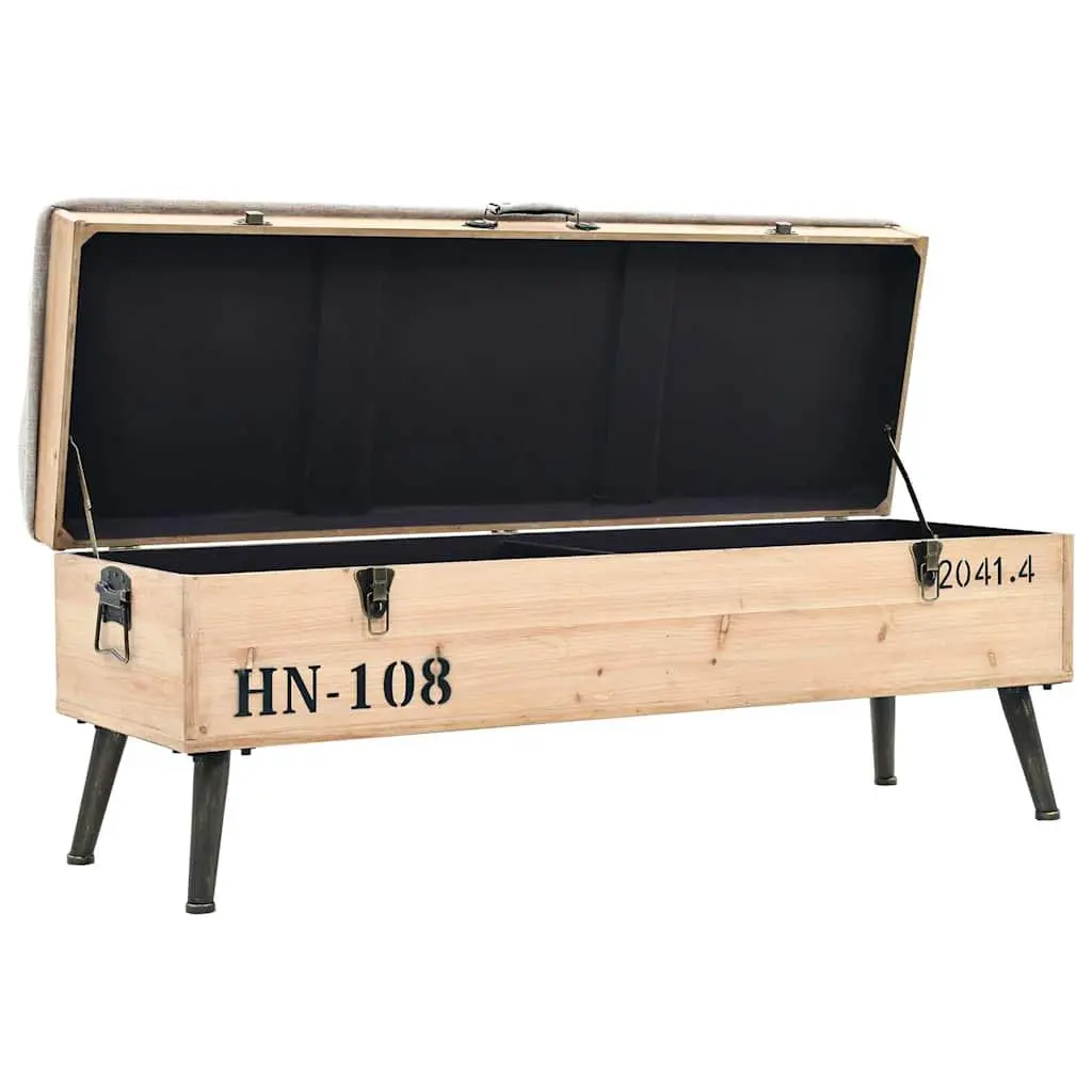 Storage Bench 110cm Trunk Design Padded Seat Entryway Furniture Vintage