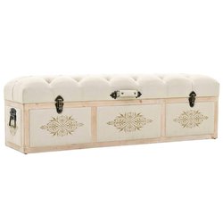 Storage Bench 110cm Cream Padded Seat Entryway Hallway Living Room Furniture Box