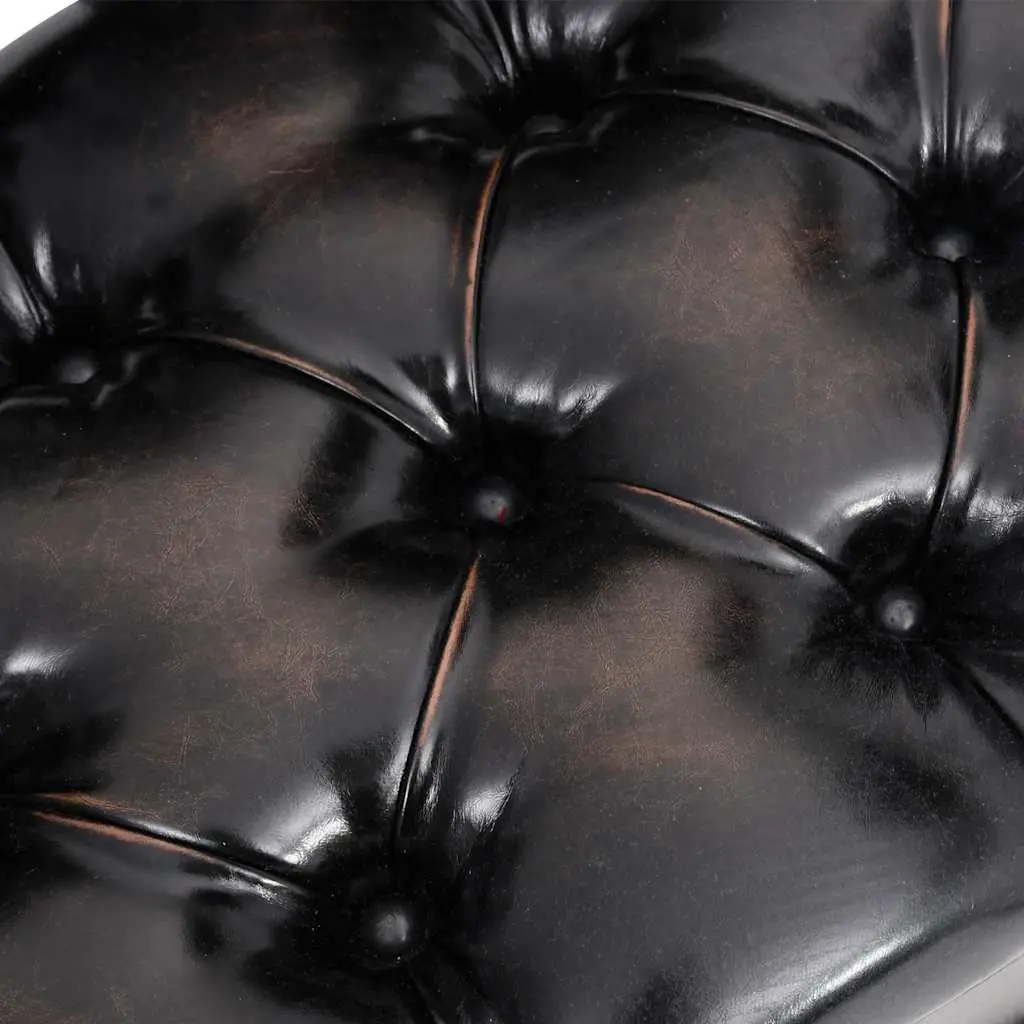 Storage Bench Black Faux Leather 110cm Foam Padded Seat